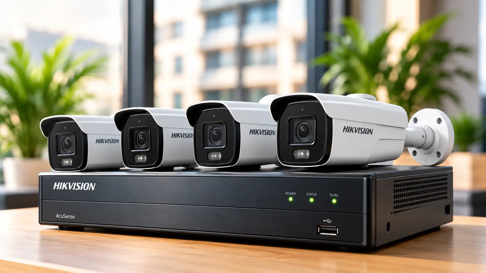 Sistem de supraveghere video Hikvision cu camere bullet și NVR