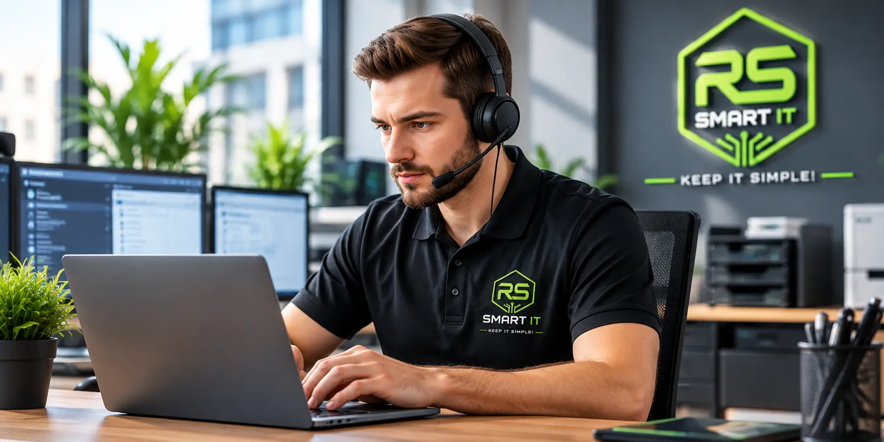 Tehnician RS Smart IT oferind suport IT profesional